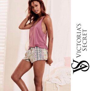 Victoria’s Secret | Mauve Paisley Lightweight Flounce Shorts | Size Large